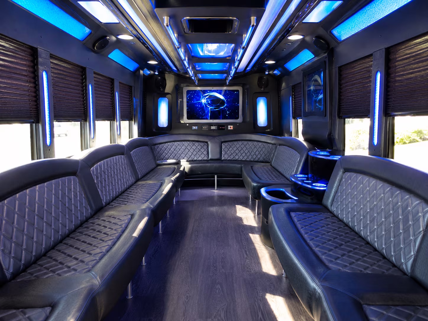 lawrence 28 passenger party bus inside