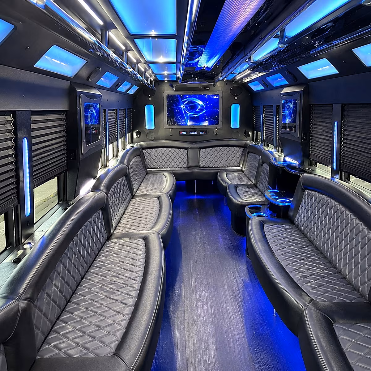 lawrence 50 passenger party bus interior