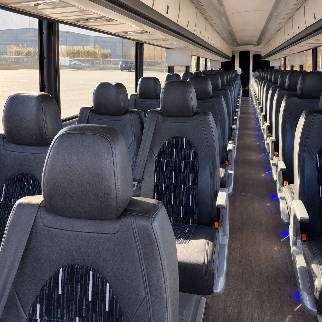 lawrence charter bus rental inside